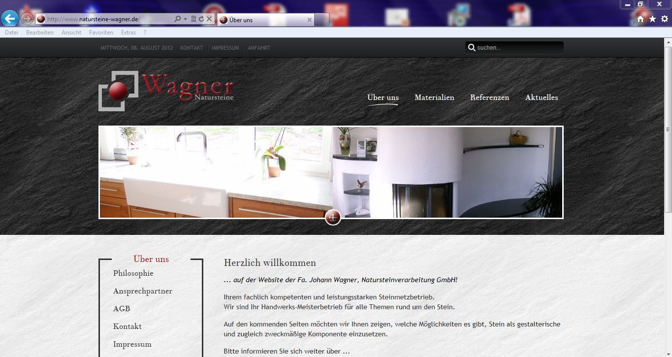 Webdesign für Natursteine Wagner